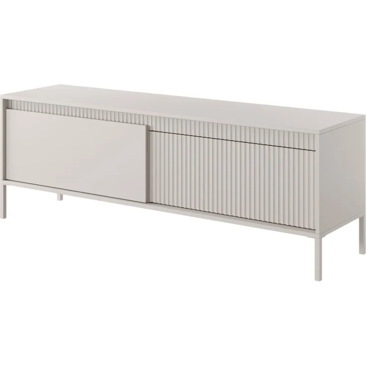 Selsey 'Falsetto' TV-Lowboard, beige mit geriffelter Front, ca. 53 x 153 x 39 cm