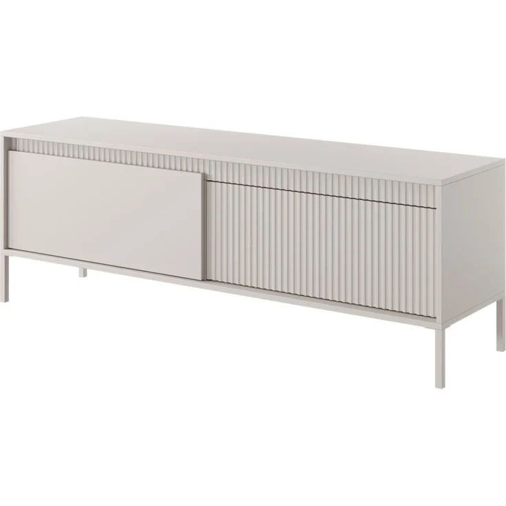Selsey 'Falsetto' TV-Lowboard, beige mit geriffelter Front, ca. 53 x 153 x 39 cm – Bild 1