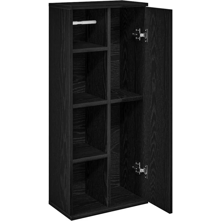 vidaXL Badezimmerschrank mit Rollenhalter Schwarz 39x22x90 cm 858525 – Bild 3