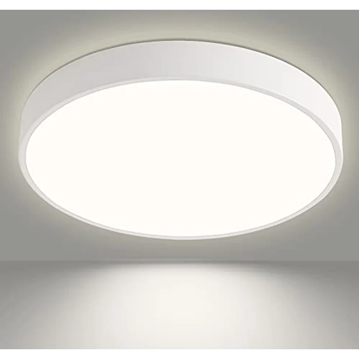 Natsen Deckenleuchte Runde LED Deckenlampe, 96W, Voll dimmbar, Warmweiß bis Kaltweiß, Schlafzimmer Lampe Küchenlampe 50x50x5 cm,Weiß – Bild 6