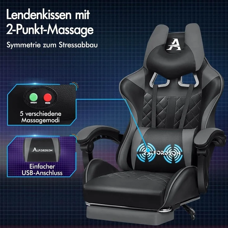 ALFORDSON Gaming-Bürostuhl mit – Bild 5