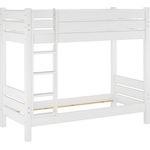 ERST-HOLZ Etagenbett Extra stabiles Etagenbett aus Kiefer in weiß 100x200 cm Nische 100