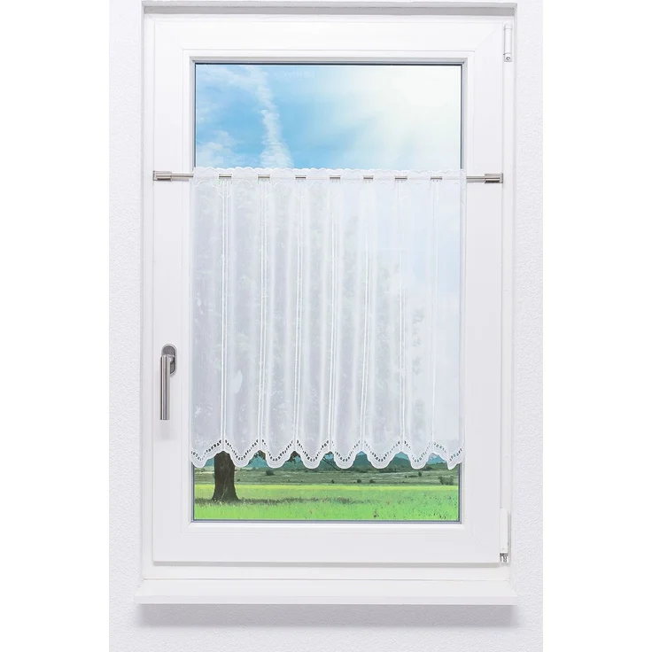 Scheibengardine von Lysel - Bogenmuster (Bx H) 64,8cm * 60cm reinweiß/Weiß – Bild 1
