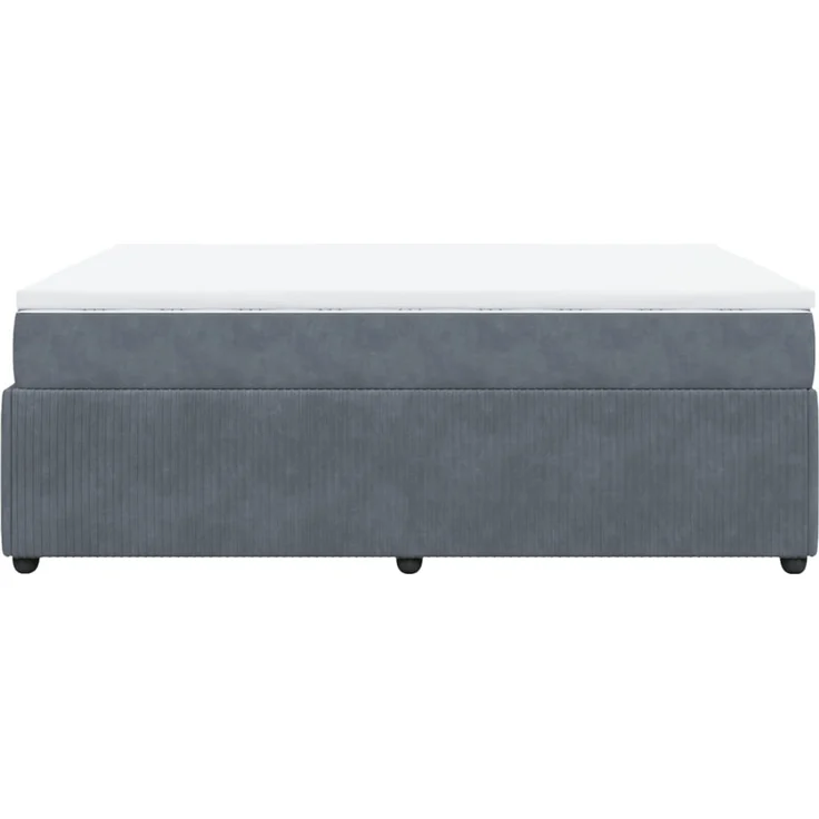 vidaXL Boxspringbett mit Matratze Dunkelgrau 160x200 cm Samt 3285651 – Bild 8
