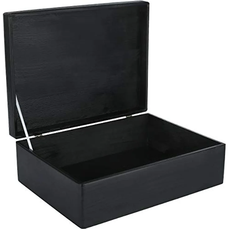 Creative Deco Holzkiste XL Große Holzkiste mit Deckel, 40x30x14 cm, Erinnerungsbox Baby, abgerundete Kanten – Bild 2