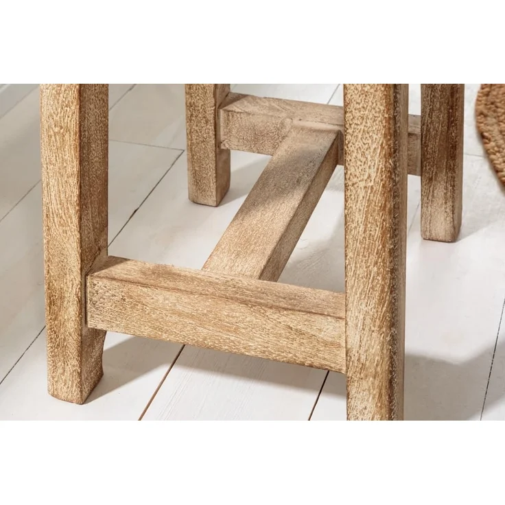 riess-ambiente Sitzhocker FINCA 45cm beige-braun (Einzelartikel, 1 St), Wohnzimmer · Mango-Massivholz · Handmade · Shabby Chic · Landhausstil – Bild 7