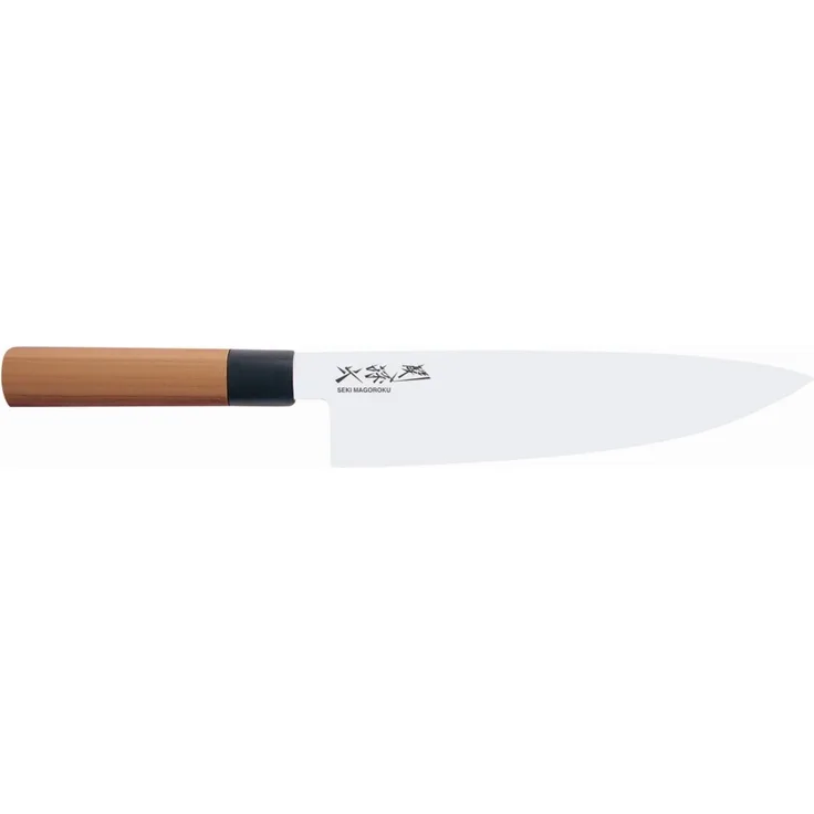 Kai Seki Magoroku Redwood 2019 Kochmesser, Red Wood Koch Messer, Küchenmesser, Küchenhelfer, Küchenutensilien, Holz / Kunststoff / Stahl, Braun / Schwarz / Silberfarben, Klinge 20 cm, Griff 13. 4 cm, MGR-200C