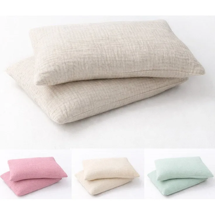BABEES Kissenbezüge 2-er Set Kissenbezug 40x60 / 30x50 cm 100% Musselin Baumwolle 150 g/qm, Kissenbezüge Kissenhülle Kinderbettwäsche Kinderzimmer Creme Beige