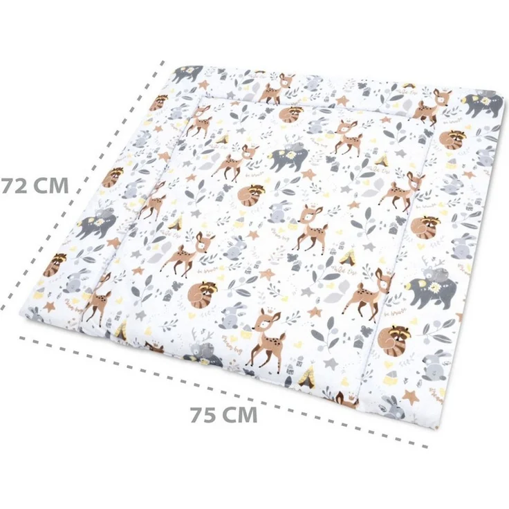 Wickelauflage für Babys 75x72 cm - Weiche Baumwolle, Abwaschbar - Wickelkommode & Wickeltischauflage Braun Fuchs – Bild 2