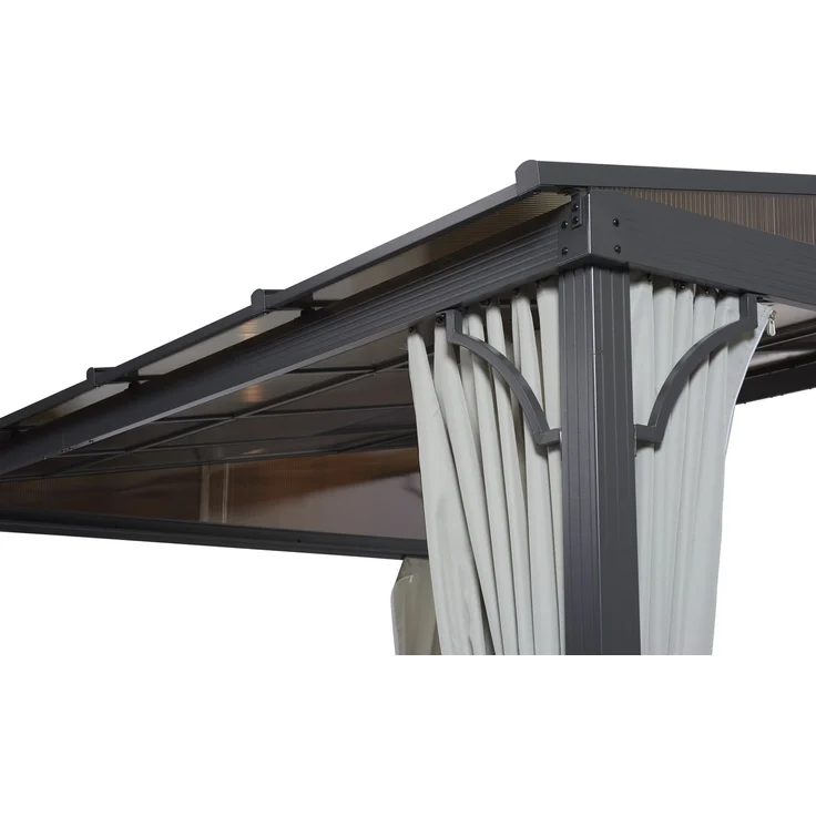 LECO Polycarbonat-Dachplatten-Set grau-transparent für Terrassenüberdachung MELANIE 4x3 m – Bild 1