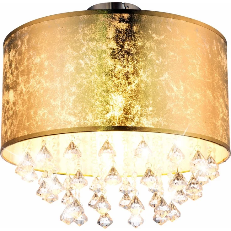 LED Deckenleuchte, Textil, Blattgold Design, 40 cm – Bild 1
