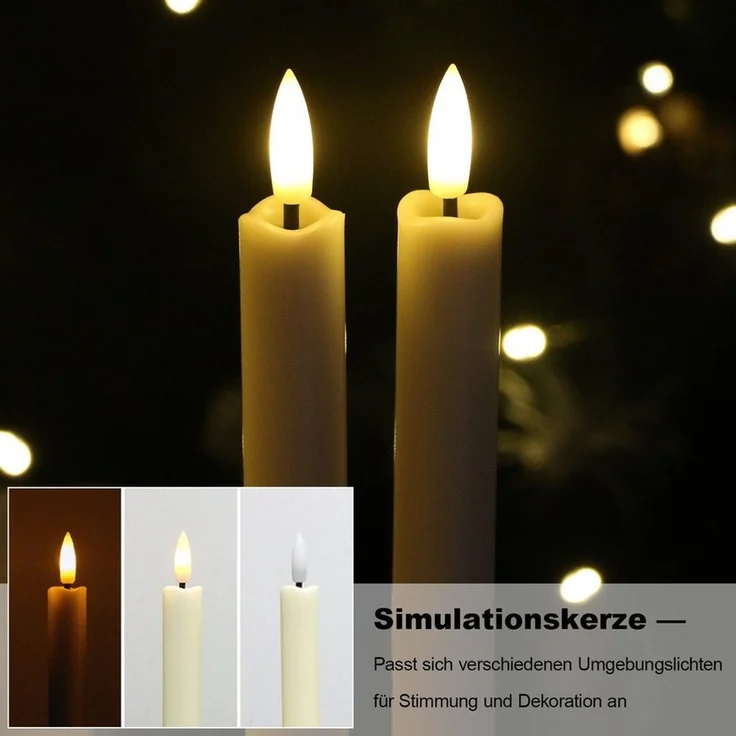 OZAVO LED-Kerze 12pcs LED Weihnachten Kerzen mit Fernbedienung und timer,weiß, 2 Modi, flackernde Kerzen für Hochzeiten, Partys, Festivals – Bild 3