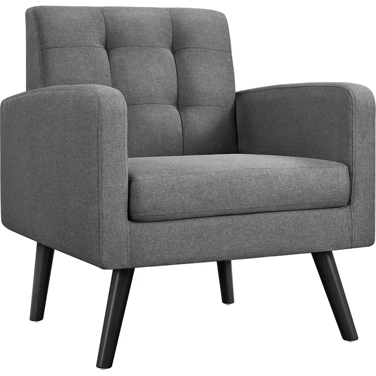 Yaheetech Ohrensessel Sessel mit Armlehnen, Bequem und Modern, Fernsehsessel Relaxsessel Wohnzimmer Clubsessel Sofa 136 KG belastbar Dunkelgrau
