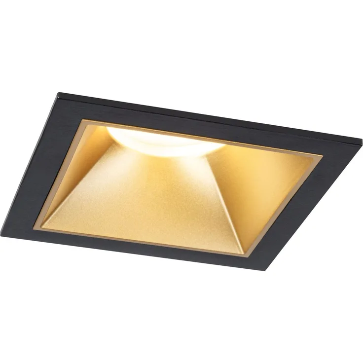 LED Einbauleuchte 3-Step-Dim Cole Coin 3er-Set IP44 eckig 88x88mm Coin 3x6W 3x470lm 230V dimmbar 2700K Schwarz, Gold matt