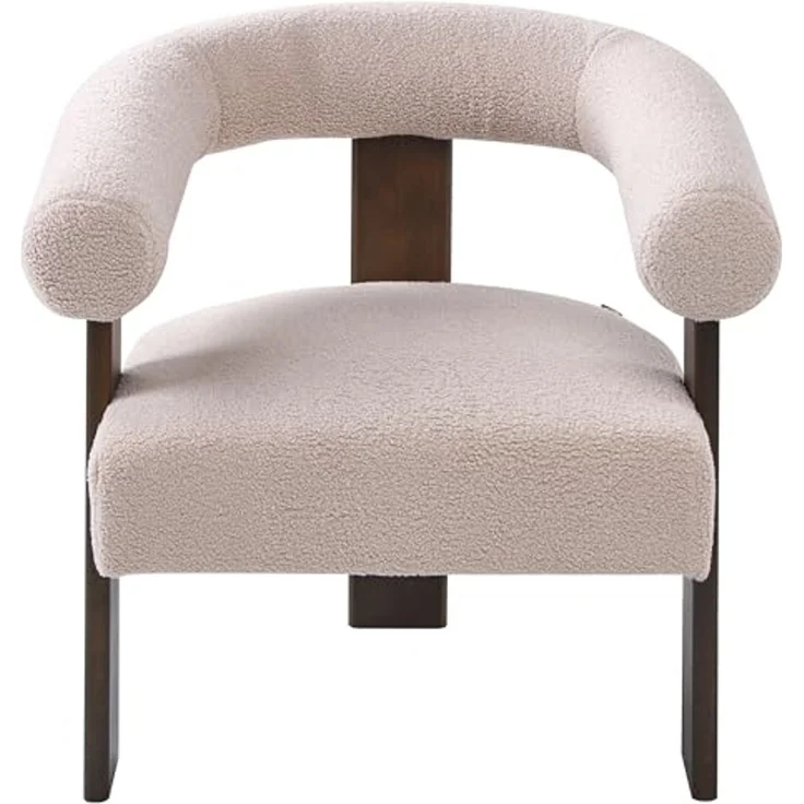 Sessel ILBRO Bouclé Dunkelbraun Beige – Bild 5