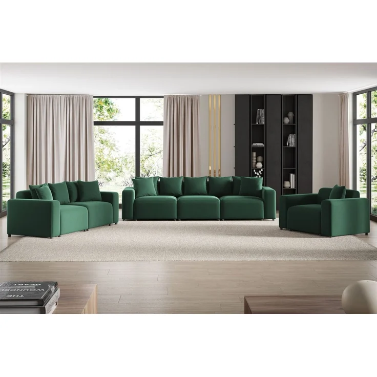 Sessel Designersessel MEGAN in Stoff Salvador Dunkelgrün – Bild 2