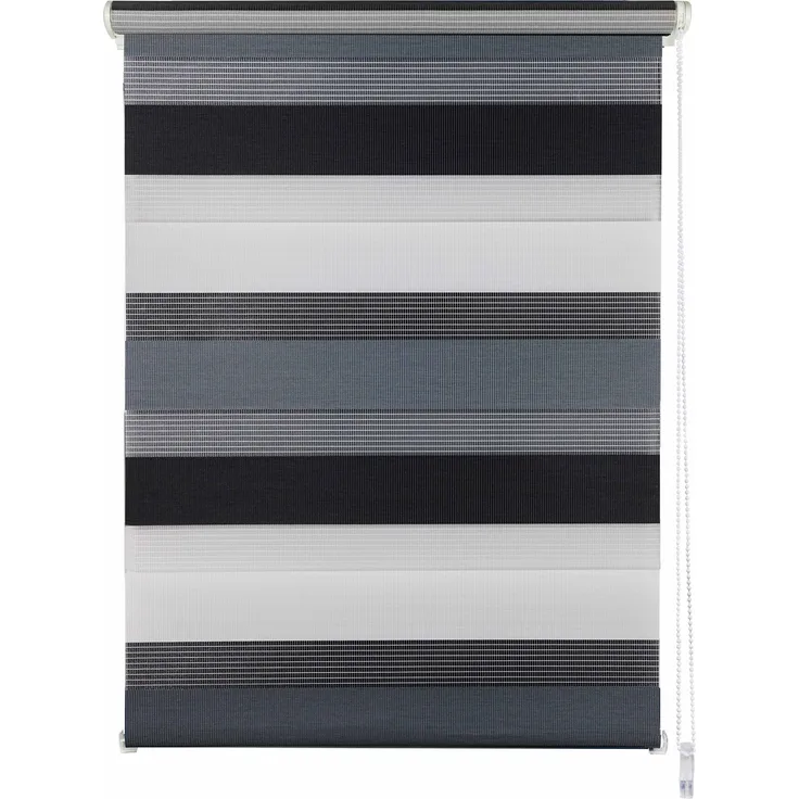 ondeco Doppelrollo Klemmfix Duo Rollo für Fenster ohne Bohren, Sonnenschutz Plisseerollo lichtdurchlässig und Blickdicht - Grau-Anthrazit - 140x160 cm