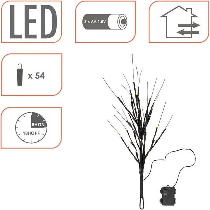 Spetebo LED-Lichterkette LED Lichterzweig 60 cm, 54-flammig, für Außen und Innen – Bild 2