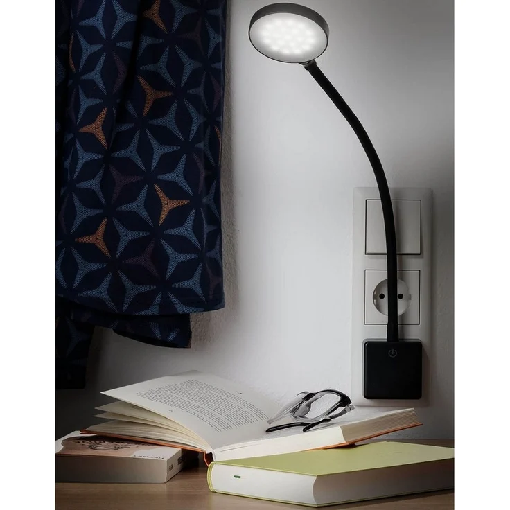 SEBSON LED Steckdosenleuchte 2x LED Steckdosenlampe dimmbar und flexibel - 4W 290lm neutralweiß, LED fest integriert, neutralweiß – Bild 3