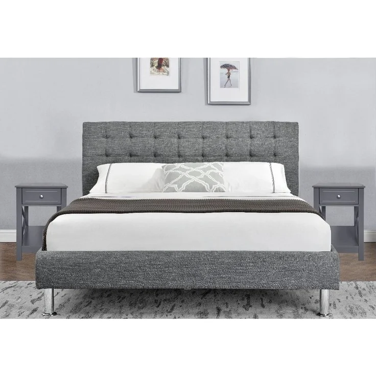 HTI-Living Nachttisch Nachttisch Hayet Grau 2er-Set (Set, 2-St, 2 Nachttische), Nachtkommode Beistelltisch 1 Schublade – Bild 1