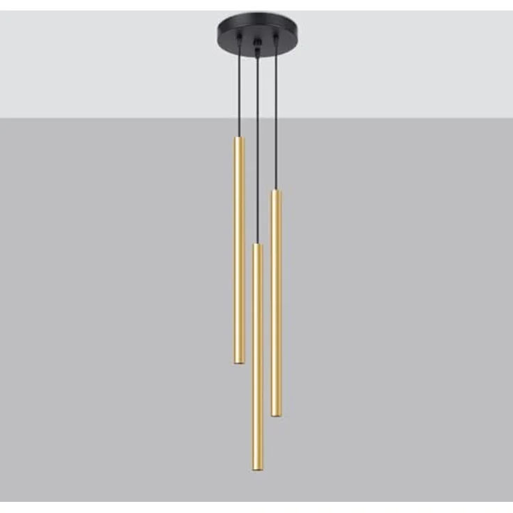 Sollux Lighting Pendelleuchten Pastelo 3P, moderne Deckenleuchte in glanzgold, 3 Lichtquellen, minimalistisch – Bild 2
