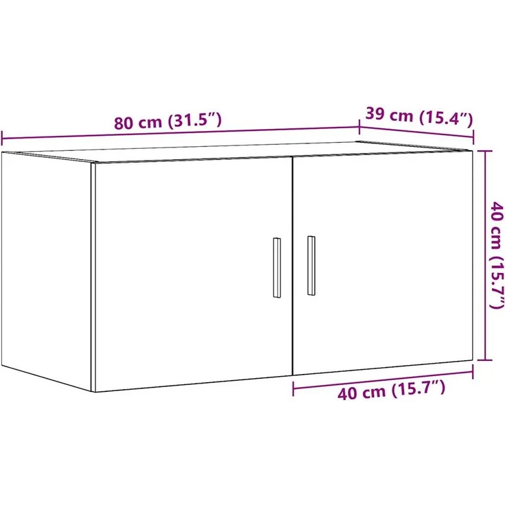 vidaXL Wandschrank Artisan-Eiche 80x39x40 cm Holzwerkstoff 856029 – Bild 10