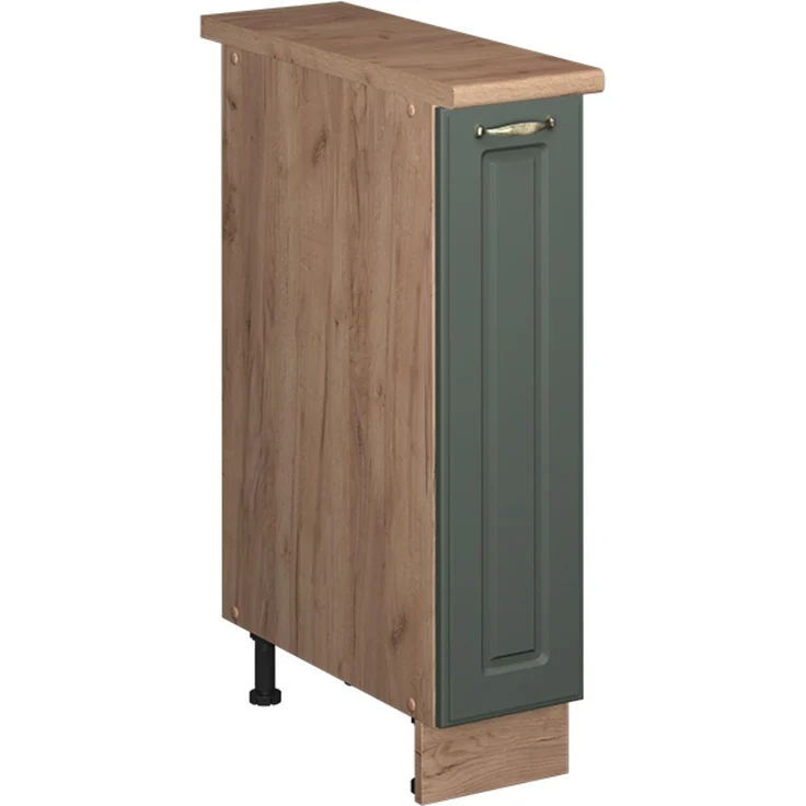 Apothekerschrank Fame-Line Grün-Gold Landhaus/Goldkraft Eiche 20 cm, AP Eiche Vicco – Bild 1