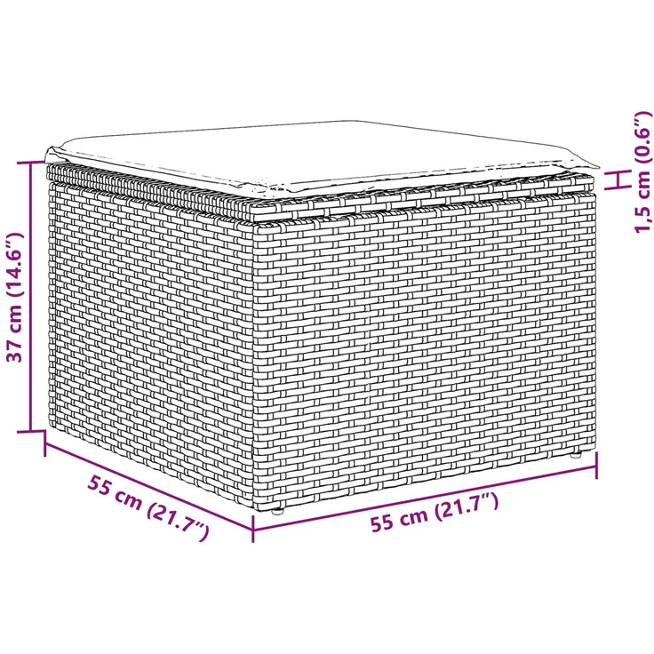 vidaXL Sofa Set 6 Stk. Braun [Synthetisch]: Poly Rattan 3346494 – Bild 11