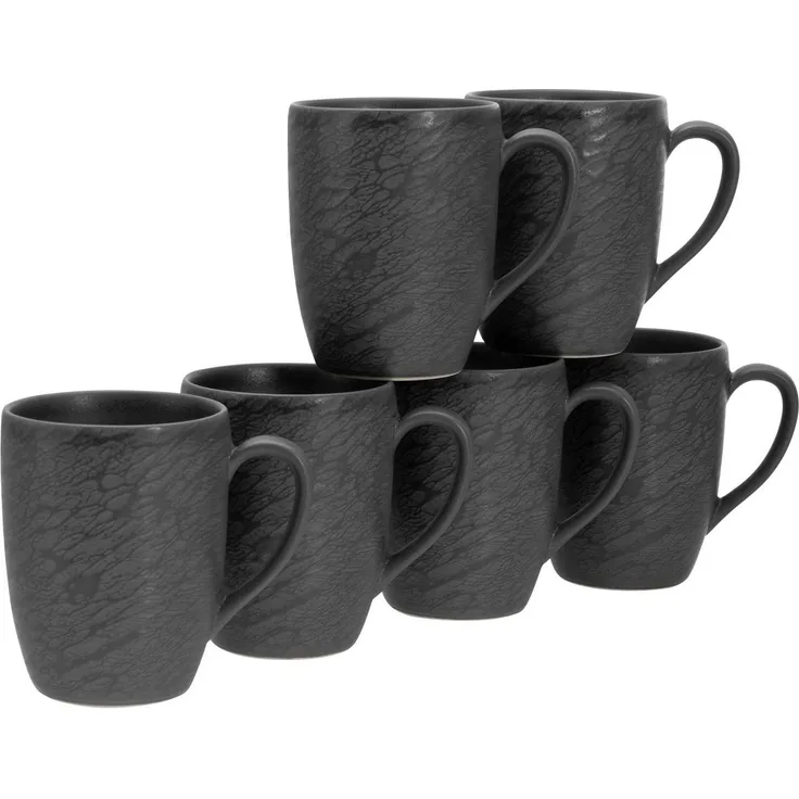 Schiefer black, Kaffeebecher 6-tlg (mo)