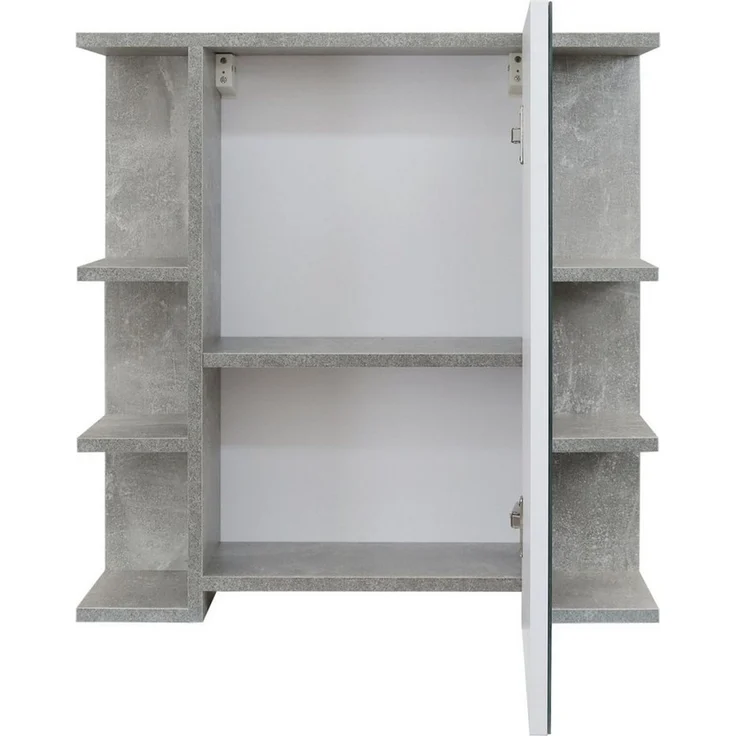Stabilo Sanitär Hängeschrank Eintüriger Spiegelschrank in Marmor Optik mit 6 Seitenflächen (1-St) Spiegelschrank mit 6 Seitenflächen – Bild 4