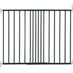 DOLLE Türschutzgitter | Treppenschutzgitter aus Metall | Farbe: Schwarz| Breite: 62,5-106,8 cm | Schwenkbares Kindersicherheitsgitter mit Einhand-Sicherheitsverschluss | TÜV/GS geprüft | zum Schrauben