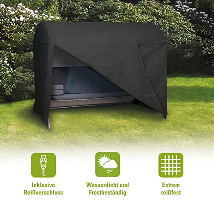 acamp Schutzhülle für Liegeschaukel 'Star', wasserdichtes PVC-beschichtetes Polyester, frostbeständig, extra reißfest mit Reißverschluss und Befestigungsbändern – Bild 2