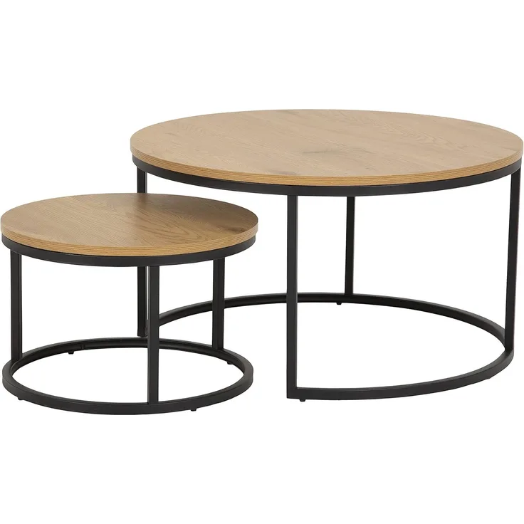 Satztisch SPIRO Metall Wildeiche Couchtisch Wohnzimmer