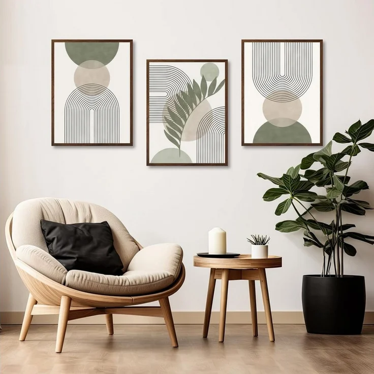Coonoor Poster 3-teiliges Bohemian Poster Set, Grüne Pflanze Bilder, Ohne Rahmen, (3 St), Moderne Wandbilder, Wohnzimmer Schlafzimmer Deko – Bild 4