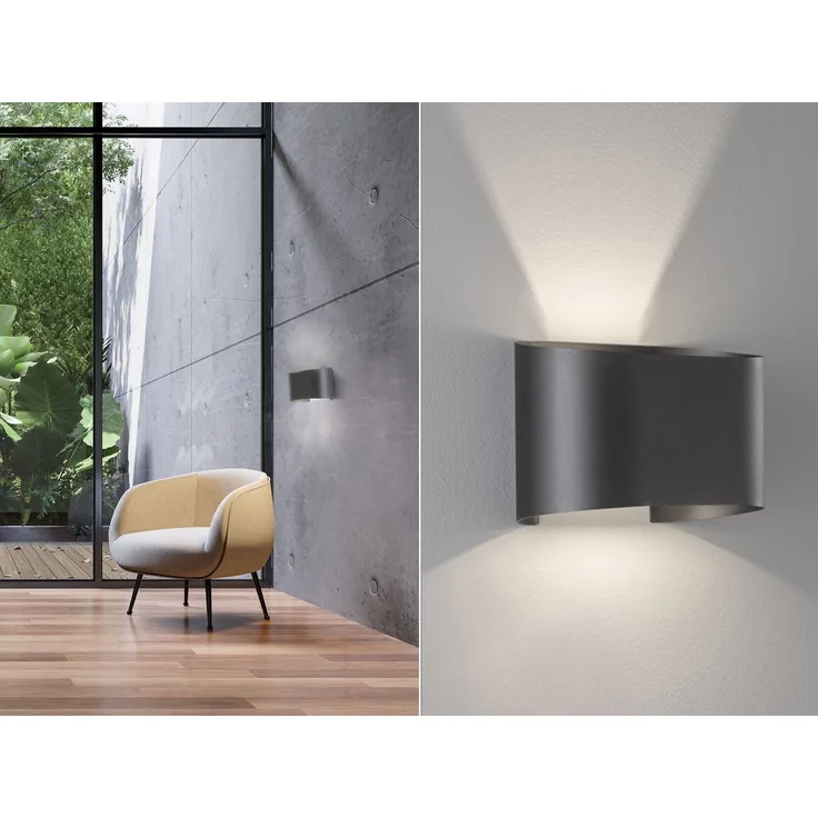 Fischer & Honsel 30262 LED Wandleuchte Wall schwarz 3000K IP44