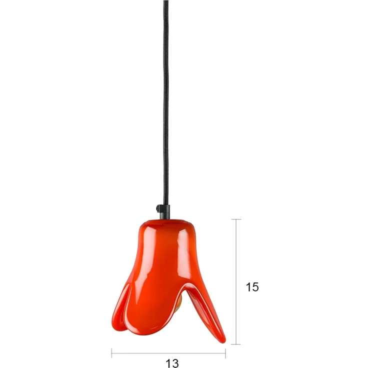 DutchBone Pendelleuchte Gable in Orange aus Glas mit E27-Fassung 13x13x15 cm – Bild 3