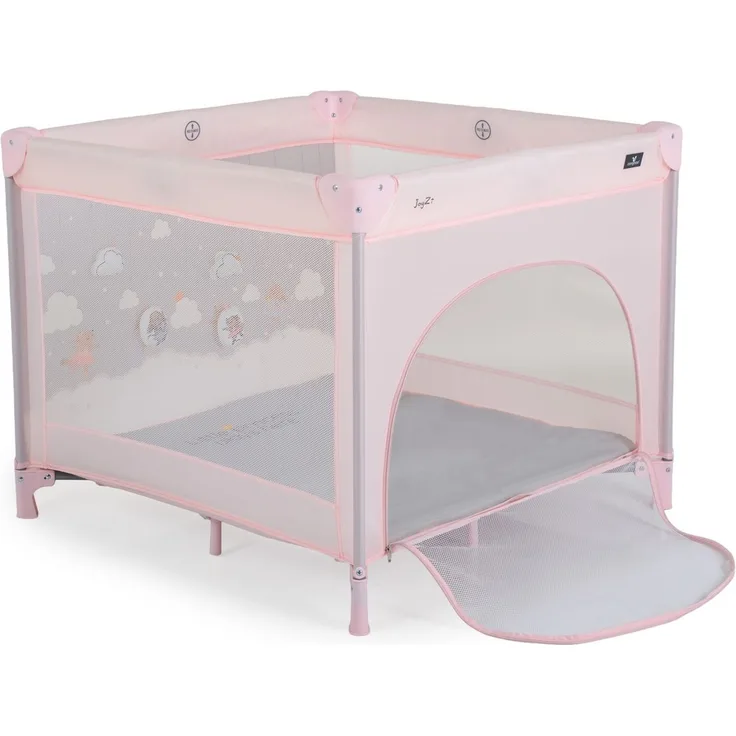Cangaroo Laufstall Joyzi Matratze Reisebett faltbar Tasche vier Plüschfiguren rosa