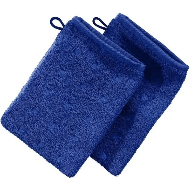 Möve Waschhandschuh Waschhandschuh 2er-Pack "Quadretti", Frottier (2-St), Walk-Frottier Uni – Bild 2