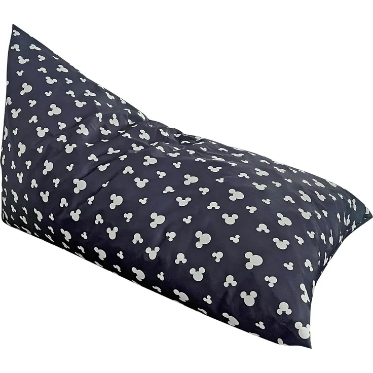 Disney Micky Maus Kinder-Sitzsack, 100 % Polyestergewebe, Polyurethan-Schaum-Füllung, abnehmbare Bezüge mit Reißverschluss, 109 x 70 x 65 cm (B x T x H), schwarz