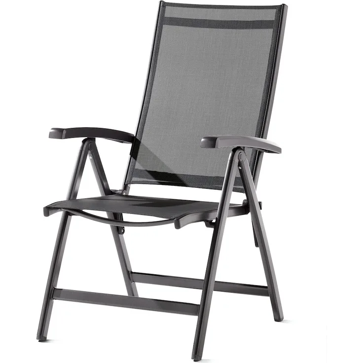 Sieger Salerno Klappsessel mit Polyesterbeschichtung, Aluminium Eisengrau 62 x 109 x 71 cm
