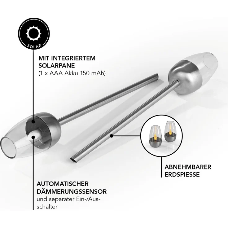 MAXXMEE Solar-Fackel 2er-Set - silber – Bild 5