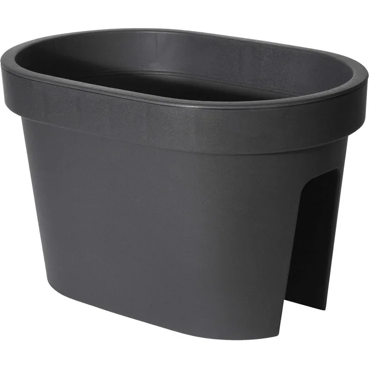 mucHome Balkonkasten für Geländer in Anthrazit Blumenkasten Blumentopf Pflanztopf
