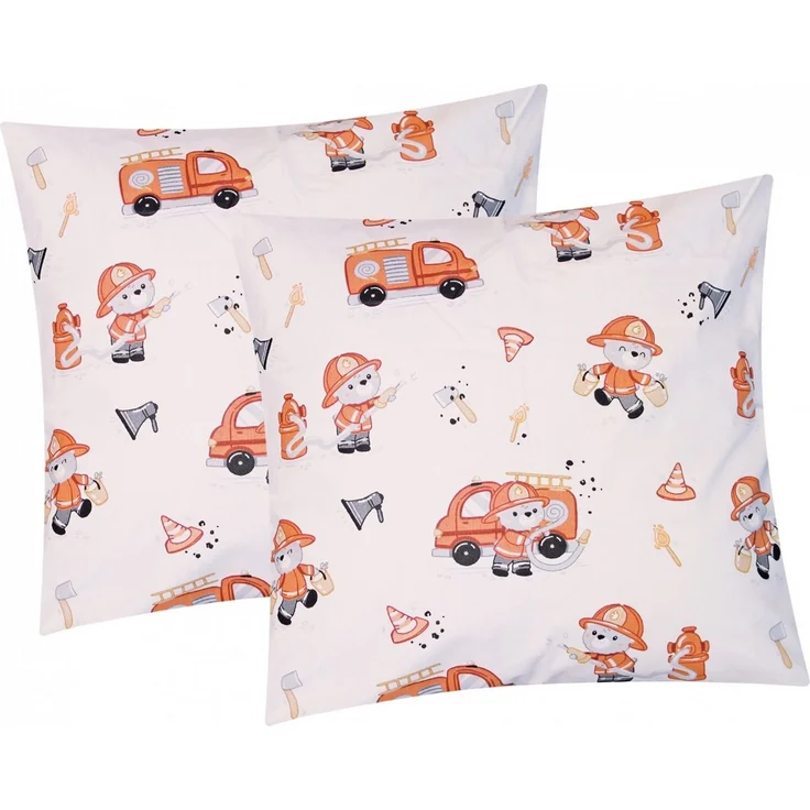Heubergshop Kissenbezug, 40x40cm Feuerwehrmann 100% Baumwolle Kinder (KY-Feuerwehrmann-40x40) – Bild 1