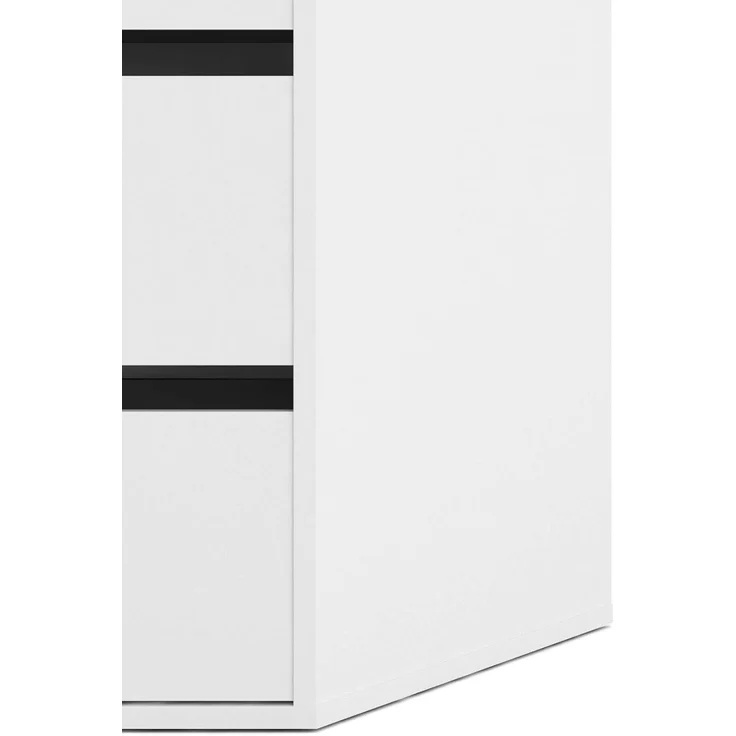 Dmora - Nachttisch Jeanne, Niedrige Kommode, Tisch, Multifunktionaler Nachttisch, 51x40 h70 cm, Wei? – Bild 7