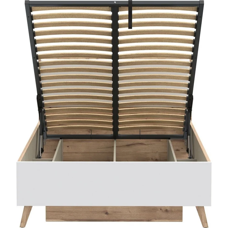 FORTE Stauraumbett Vankka viel Stauraum, skandinavisches Design, Made in Europe, aufklappbarer Lattenrost, weitere Produkte zur Serie erhältlich – Bild 3