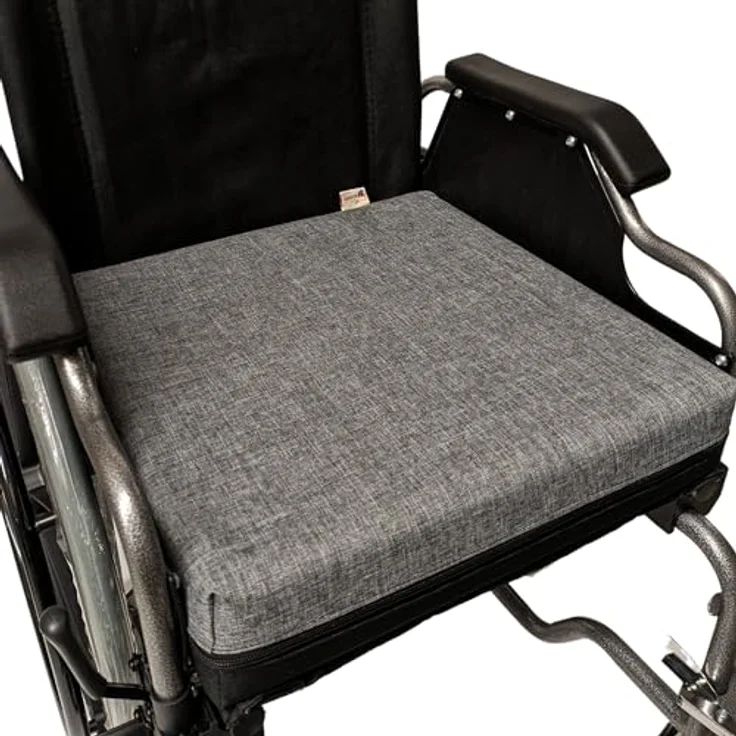 Seniori Sitzkissen SENIORI Rollstuhlkissen 42x42x8cm Antidekubitus Schaumstoffschicht, 3K. Grau – Bild 2