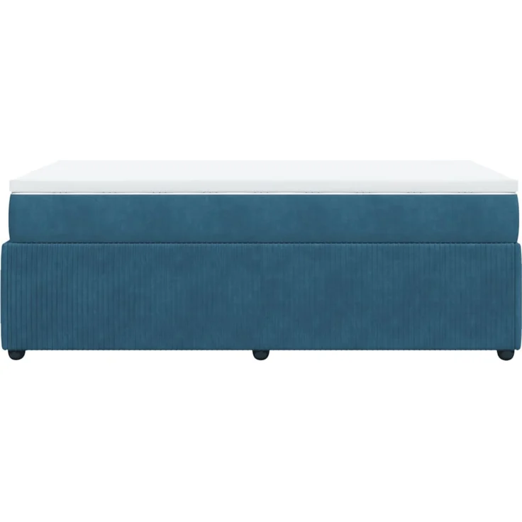 vidaXL Boxspringbett mit Matratze Dunkelblau 90x190 cm Samt 3285612 – Bild 8