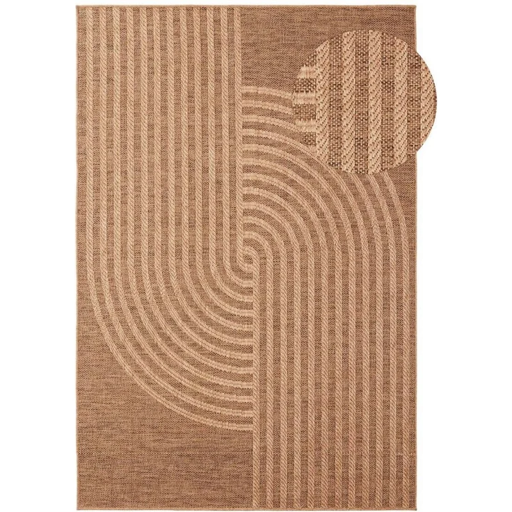 TaraCarpet Outdoorteppich TaraCarpet Borneo Talco Outdoor Teppich – Wetterfester Indoor & Outdoo, rechteckig, Höhe: 6 mm, Küche Wohnzimmer Terrasse Garten Balkon beige 80x150 – Bild 2