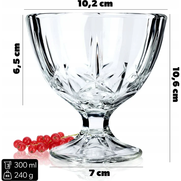 KADAX 6x Eis-Dessertbecher aus Glas, 300 ml, Eisbecher-Set – Bild 3