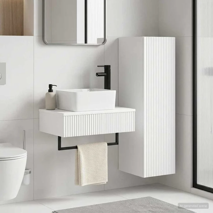 vidaXL Badezimmerschrank-Set 2 stk. Weiß 33 x 34,5 x 100 cm 3406103 – Bild 1
